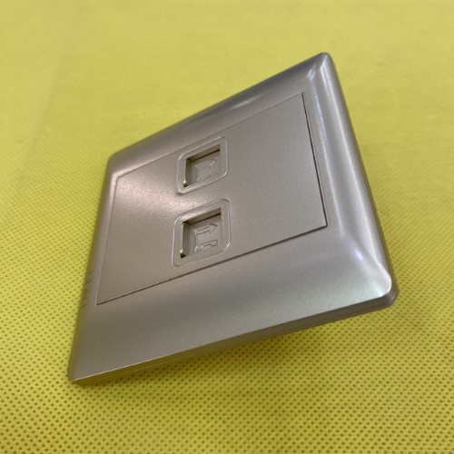 Bộ ổ cắm điện thoại đôi màu vàng